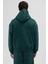 Basic Fermuarlı Oversize Kapüşonlu Sweatshirt Nefti 3