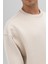 Basic Bisiklet Yaka Oversize Sweatshirt Taş 5