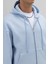 Basic Fermuarlı Oversize Kapüşonlu Sweatshirt Bebe Mavi 4