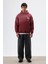 Oversize Baskılı Kapüşonlu Sweatshirt Bordo 1