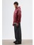 Oversize Baskılı Kapüşonlu Sweatshirt Bordo 2
