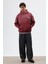 Oversize Baskılı Kapüşonlu Sweatshirt Bordo 3