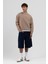 Basic Bisiklet Yaka Oversize Sweatshirt Vizon 1