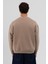 Basic Bisiklet Yaka Oversize Sweatshirt Vizon 7
