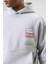 Oversize Yıkamalı Baskılı Kapüşonlu Sweatshirt Açık Gri 3
