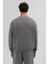 Basic Bisiklet Yaka Oversize Sweatshirt Füme 4
