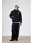 Oversize Yıkamalı Boxy Fit Kapüşonlu Sweatshirt Siyah 1
