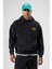 Oversize Yıkamalı Boxy Fit Kapüşonlu Sweatshirt Siyah 2