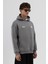 Oversize Arka Baskılı Sweatshirt Füme 2