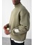 Vizon Kart Detaylı Oversize Sweatshirt Haki 4