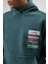 Oversize Yıkamalı Baskılı Kapüşonlu Sweatshirt Nefti 4