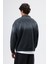 Yaka Fermuarlı Oversize Sweatshirt Siyah 6