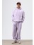 Yıkamalı Baggy Eşofman Alt Lila 1