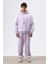 Yıkamalı Baggy Eşofman Alt Lila 3