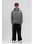 Oversize Arka Baskılı Sweatshirt Füme 6