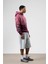 Oversize Baskılı Kapüşonlu Sweatshirt Bordo 2