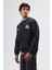Oversize Bisiklet Yaka Baskılı Sweatshirt Siyah 4