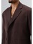 Oversize Kruvaze Takım Elbise Koyu Kahve 7