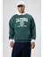 Çift Renk Baskılı Oversize Sweatshirt Nefti 3