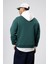 Çift Renk Baskılı Oversize Sweatshirt Nefti 5