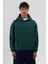 Basic Kapüşonlu Boxy Fit Sweatshirt Nefti 3