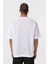 Oversize V Yaka Forma Tişört Beyaz 4