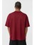 Oversize V Yaka Forma Tişört Bordo 3