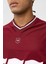 Oversize V Yaka Forma Tişört Bordo 5