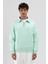 Oversize Fermuarlı Dik Yaka Sweatshirt Mint 3