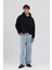 Basic Kapüşonlu Boxy Fit Sweatshirt Siyah 1