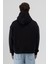 Basic Kapüşonlu Boxy Fit Sweatshirt Siyah 6