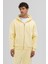 Basic Fermuarlı Oversize Kapüşonlu Sweatshirt Sarı 2
