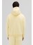 Basic Fermuarlı Oversize Kapüşonlu Sweatshirt Sarı 3