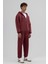Basic Fermuarlı Oversize Kapüşonlu Sweatshirt Bordo 2