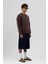 Basic Bisiklet Yaka Oversize Sweatshirt Kahve 4