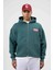 Oversize Fermuarlı Kapüşonlu Sweatshirt Nefti 3