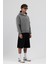 Basic Kapüşonlu Boxy Fit Sweatshirt Füme 4
