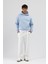 Basic Kapüşonlu Boxy Fit Sweatshirt Bebe Mavi 1
