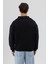 Basic Fermuarlı Dik Yaka Sweatshirt Siyah 4