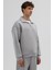 Oversize Fermuarlı Dik Yaka Sweatshirt Gri 3
