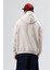 Oversize Baskılı Kapüşonlu Sweatshirt Taş 4