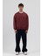 Basic Bisiklet Yaka Oversize Sweatshirt Bordo 2