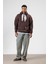 Oversize Fular Detaylı Kapüşonlu Sweatshirt Kahve 2