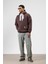 Oversize Fular Detaylı Kapüşonlu Sweatshirt Kahve 4