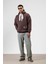 Oversize Fular Detaylı Kapüşonlu Sweatshirt Kahve 5