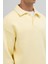 Basic Polo Yaka Sweatshirt Sarı 2