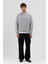 Basic Bisiklet Yaka Oversize Sweatshirt Gri 1