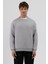 Basic Bisiklet Yaka Oversize Sweatshirt Gri 3