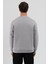 Basic Bisiklet Yaka Oversize Sweatshirt Gri 5
