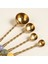 Rampur Çelik - Pirinç Ölçü Kaşık Seti 5X12X3 cm Altın - Renkli 6